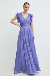NISSA selyem ruha lila, maxi, harang alakú, RS14802 - lila 36