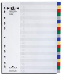 DURABLE Regiszter DURABLE műanyag A/4 maxi 20 színes + index fülek 675927 (675927)