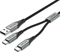 Vention USB-A/M - 2USB-C/M, 0, 5m, (3A, 60W), kábel