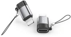 Awei A11 adapter (Type-C aljzat - lightning, adatátvitel és töltés, OTG) VILÁGOSSZÜRKE (A11)