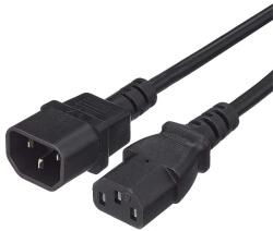 PremiumCord Tápkábel, hosszabbító kábel, C13-C14, PC, M/F, 2m, fekete KPS2 (KPS2)