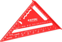 EXTOL asztalos derékszög, 180 mm, ALU, lézer gravírozott, mm beosztás, 0-90