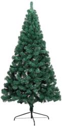 vidaXL Jumătate cu LED si globuri 180 cm verde (3077565)