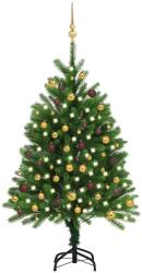 vidaXL Set cu LED&globuri 120 cm verde (3077553)