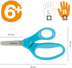 Fiskars csillogó gyermekolló, 13 cm - kék (1064073) (1064073)