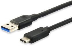 Equip Átalakító Kábel - 128344 (USB-C 3.2 Gen1 to USB-A, apa/apa, fekete, 2m) (128344)