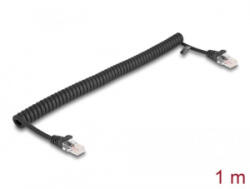 Delock RJ45 tekercselt kábel apa - apa Cat. 5e 1 m fekete (87992)