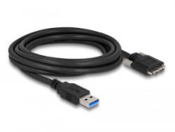 Delock USB 3.0 A-Típusú dugó - Micro-B Típusú dugó csavarokkal kábel 2m (87800)
