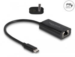 Delock USB Type-C adapter tápellátó portos Gigabit LAN-hez 100W (61026)