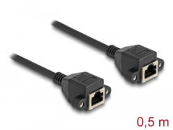 Delock RJ50 bővítő kábel anya - anya S/FTP 0, 5 m fekete (80198) (80198)