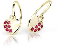 Cutie Jewellery Sárga arany gyermek fülbevaló C2160-10-X-1 piros