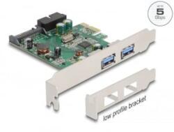 Delock PCI Express x1 kártya - 2 x külső USB-A 3.2 Gen1 (90096)