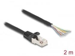 Delock RJ50 kábel apa - nyílt vezetékvég S/FTP 2 m fekete (802065) (80206)
