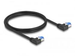 Delock RJ45 hálózati kábel Cat. 6A S/FTP balra hajló 1m fekete (80210) (80210)