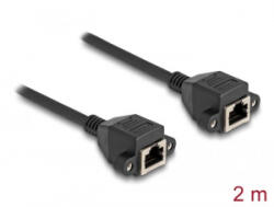 Delock RJ50 bővítő kábel anya - anya S/FTP 2 m fekete (80200) (80200)