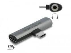 Delock USB-C - sztereo jack anya és USB-C PD adapter (64186) (64186)