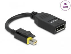 Delock Mini DisplayPort 1.4 - DisplayPort adapter retesszel záró funkcióval 8K, 60Hz (65978)