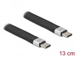 Delock USB-C 2.0 - USB-C 2 FPC lapos csík kábel 13 cm fekete (86940) (86940)
