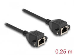 Delock RJ50 bővítő kábel anya - anya S/FTP 0, 25 m fekete (80197) (80197)