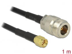 Delock RP-SMA plug > N jack LMR195 antenna kábel 1m (88684)