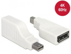 Delock mini Displayport 1.2-es csatlakozódugó > Displayport-csatlakozóhüvely adapter fehér (65867)