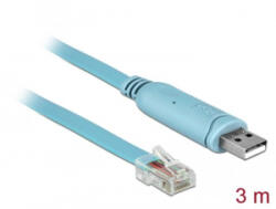Delock USB 2.0 A > 1 x soros RS-232 RJ45 apa 3m kék (63289)