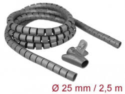 Delock spirális kábelburkolat behúzó eszközzel 2, 5m x 25mm szürke (18845)