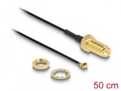 Delock RP-SMA anya válaszfali csatlakozóval apa I-PEX Inc. , MHF I antenna kábel (88408)