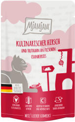  MjAMjAM 24x 125g MjAMjAM ínycsiklandó szarvas és pulyka friss áfonyával nedves macskaeledel