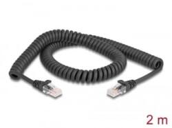 Delock RJ45 tekercselt kábel apa - apa Cat. 5e 2 m fekete (87993)