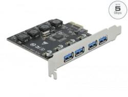 Delock PCI Express x1 Kártya -4 x külső A-típusú USB anya csatlakozó (USB 3.2 Gen 1) (90509) (90509)