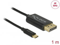 Delock USB-C koax kábel DisplayPort-hoz (DP Alt Mode) 1 m fekete (83709) (83709) - aqua