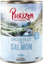 Purizon 6x400g Purizon Adult gabonamentes nedves macskatáp- Csirkefilé & lazac