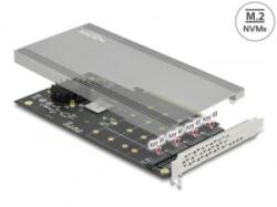Delock PCI Express x16 kártya - 4 x belső NVMe M. 2 M (89044) (89044) - aqua