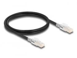 Delock RJ45 hálózati kábel Cat. 6A S/FTP biztonsági klipsz csomaggal 1m fekete (80255)