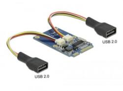 Delock Mini PCIe I/O PCIe teljes méretű 2 x A-típusú USB 2.0 aljzat (95242)