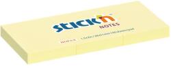 STICK N Öntapadó jegyzettömb, 38×51 mm, 3×100 lap, STICK N, pasztellsárga (SN21003)