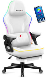 Huzaro Gamer szék, RGB Smart LED, lábtartóval fehér (FORCE_4-6_RGB_WHITE_MESH)