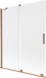 Mexen Velar, 2 szárnyas eltolható kádparaván 140 x 150 cm, 8 mm-es mattüveg, rézmatt, 896-140-000-31-65 (896-140-000-31-65)
