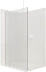 Cerano - Zuhanyzós paraván Walk-in Onyx Top L/P - kerek támasz - fehér matt, hornyolt üveg - 130x200 cm, CER-CER-8050BD1560 (CER-CER-8050BD1560)
