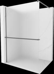 Mexen Kioto+, Walk-In zuhanyparaván polccal és akasztóval 80 x 200 cm, 8 mm-es matt üveg, grafit profil, 800-080-121-95-30 (800-080-121-95-30)