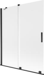 Mexen Velar, 2 szárnyas eltolható kádparaván 140 x 150 cm, 8 mm-es mattüveg, fekete matt, 896-140-000-31-70 (896-140-000-31-70)