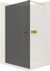 Cerano - Walk-in Onyx L/R zuhanyparaván - kerek támasz - aranycsiszolt, grafitüveg - 160x200 cm, CER-CER-8050BD202 (CER-CER-8050BD202)