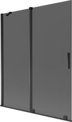 Mexen Velar, 2 szárnyas eltolható kádparaván 140 x 150 cm, 8mm szürke üveg, fekete matt, 896-140-000-41-70 (896-140-000-41-70)