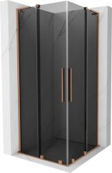 Mexen Velar L Duo, zuhanykabin tolóajtóval 100 x 100 cm, 8mm szürke üveg, rézmatt, 871-100-100-02-43-65 (871-100-100-02-43-65)