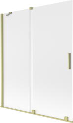 Mexen Velar, 2 szárnyas eltolható kádparaván 140 x 150 cm, 8 mm matt üveg, arany matt, 896-140-000-31-55 (896-140-000-31-55)