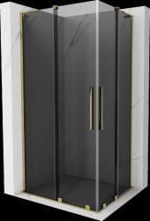 Mexen Velar L Duo, zuhanykabin tolóajtóval 100 x 90 cm, 8mm szürke üveg, arany fényes, 871-100-090-02-43-50 (871-100-090-02-43-50)