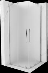 Mexen Velar Duo, zuhanykabin tolóajtóval 100 x 100 cm, 8 mm-es mattüveg, króm, 871-100-100-32-01 (871-100-100-32-01)