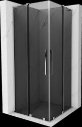 Mexen Velar L Duo, zuhanykabin tolóajtóval 80 x 80 cm, 8mm szürke üveg, króm, 871-080-080-02-43-01 (871-080-080-02-43-01)