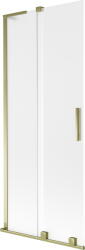 Mexen Velar L, 2 szárnyas eltolható kádparaván 85 x 150 cm, 8 mm-es mattüveg, arany fényes, 896-085-003-31-50 (896-085-003-31-50)